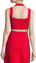 Thumbnail for your product : Alexander Wang T by Sleeveless Matte Stretch Crop Top, Red