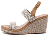 Thumbnail for your product : Walnut Melbourne New Cindy Strap Wedge Taupe White Womens Shoes Casual Sandals Heeled