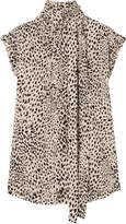 Thumbnail for your product : Haider Ackermann Pussy-bow Pleated Leopard-print Silk Crepe De Chine Blouse