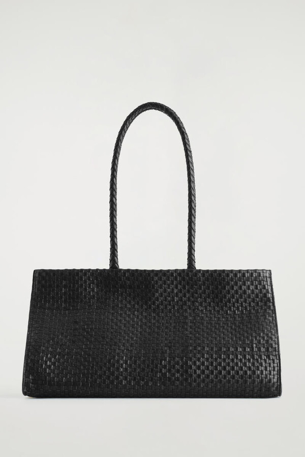 COS Gallery Hand-Woven Tote Bag - Leather