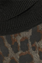 Thumbnail for your product : Equipment Spencer leopard-print washed-silk and wool turtleneck sweater