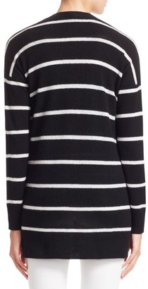 Saks Fifth Avenue COLLECTION Striped Featherweight Cashmere Cardigan