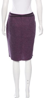 John Galliano Wool Lace-Trimmed Skirt