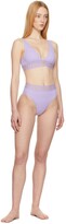 Thumbnail for your product : Versace Underwear Purple Greca Border Triangle Bikini Top
