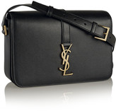 Thumbnail for your product : Saint Laurent Monogramme Sac Université Medium Textured-leather Shoulder Bag - Black
