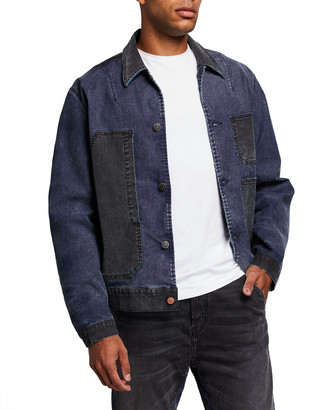 mens two tone jean jacket