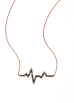 Thumbnail for your product : Black Diamond & 18K Rose Gold Heartbeat Necklace