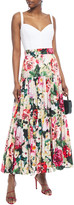 Thumbnail for your product : Dolce & Gabbana Gathered Floral-print Cotton-poplin Maxi Skirt