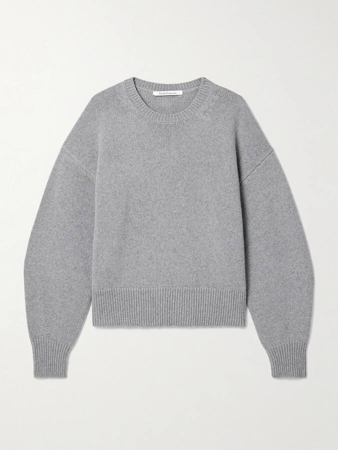 ANOTHER TOMORROW Cashmere And Wool-blend Sweater - Gray