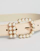 Thumbnail for your product : ASOS Pearl Buckle Waist And Hip Belt