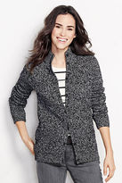Thumbnail for your product : Lands' End Women's Petite Lofty Blend Cable Mock Marl Cardigan Sweater