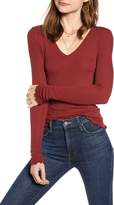 Thumbnail for your product : Treasure & Bond Ribbed Long Sleeve V-Neck Tee