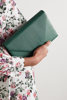 Thumbnail for your product : Hunting Season Envelope Smooth And Lizard-effect Leather Clutch - Green