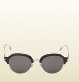 Thumbnail for your product : Gucci Round Acetate And Metal Ultra-Slim Sunglasses