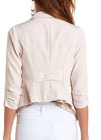 Thumbnail for your product : Charlotte Russe Bow-Embellished Single Button Blazer