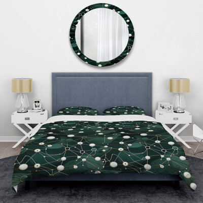 Design Art Green Popart Techno Tangles Duvet Cover Set