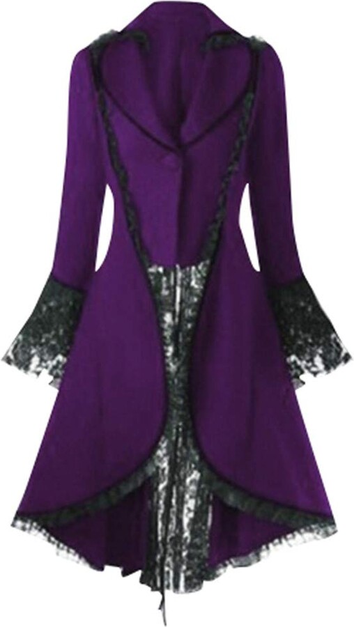 HoothyHerren Long Plus Size Prom Dress with Slit Dark Gothic Halloween Stitching Medieval Dress