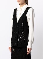 Thumbnail for your product : GOEN.J Buttoned Crochet-Knit Vest