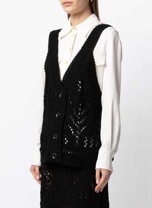 GOEN.J Buttoned Crochet-Knit Vest
