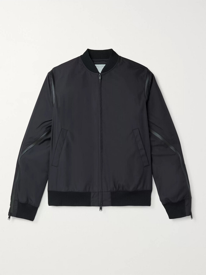 Bottega Veneta Zip-Detailed Padded Tech-Canvas Bomber Jacket