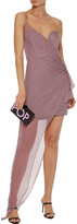 Thumbnail for your product : Mason by Michelle Mason One-shoulder Draped Polka-dot Silk-chiffon Mini Dress