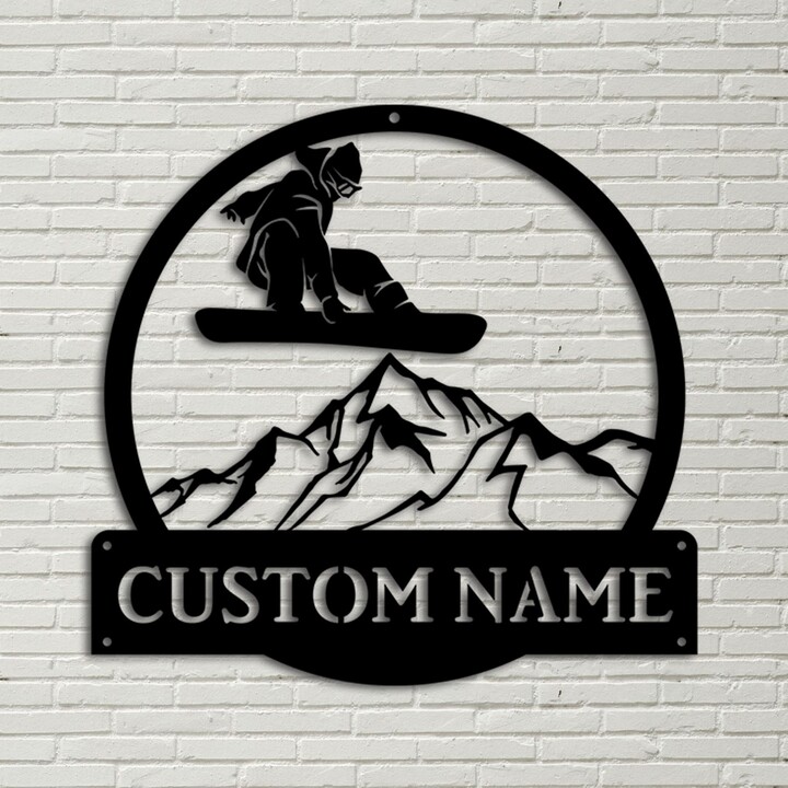 Etsy Personalized Snowboarding Metal Sign Art, Custom Sign, Lover Decoration For Living Room