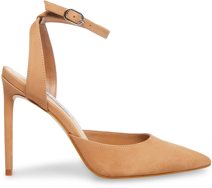 camel suede pumps