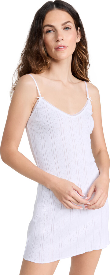 COUCOU The Cami Slip Dress: Pointelle