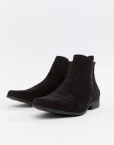 Thumbnail for your product : ASOS Design Wide Fit Chelsea Boots In Black Faux Suede