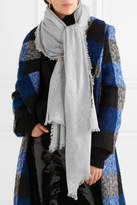Thumbnail for your product : Isabel Marant Vala Striped Cashmere Scarf - Gray