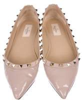 Thumbnail for your product : Valentino Patent Leather Rockstud Flats
