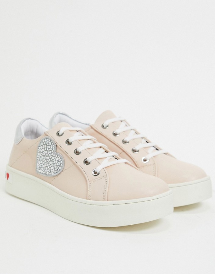 love moschino crystal low trainers