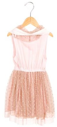 Preen Girls' Tulle-Paneled Draped Dress