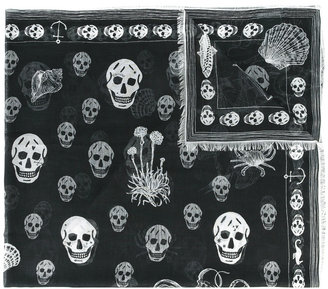Alexander McQueen shipping and skull print scarf - women - Silk/Modal - One Size