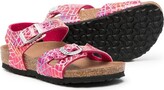 Thumbnail for your product : Birkenstock Kids Rio metallic-effect sandals