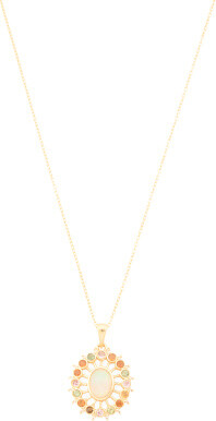 TJMAXX Sterling Silver Ethiopian Opal Fancy Necklace, Gold