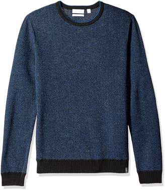 Calvin Klein Sportswear Men's Merino Acrylic Three Color Herringbone Crew Sweater