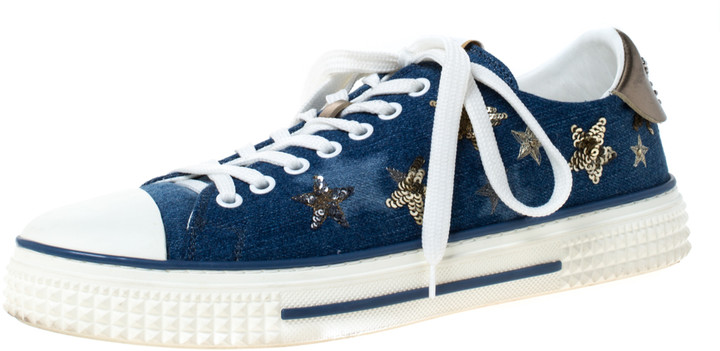 navy blue sequin sneakers