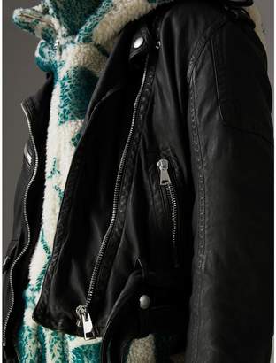 Burberry Reissued Fitted Leather Biker Jacket