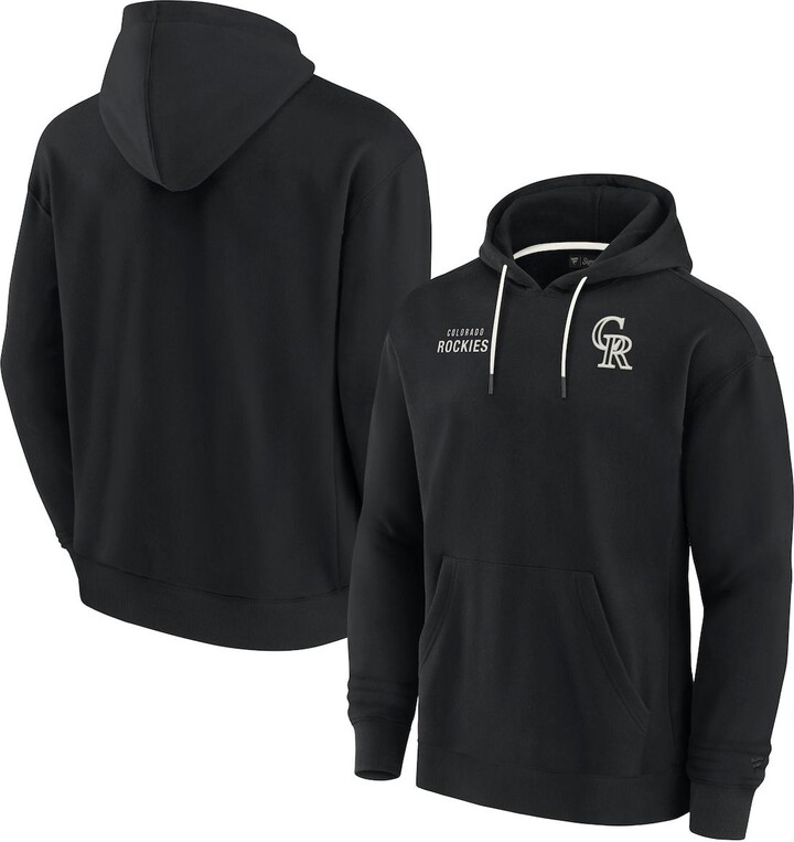 Men's and Women's Fanatics Signature Black Colorado Rockies Super Soft Fleece Pullover Hoodie