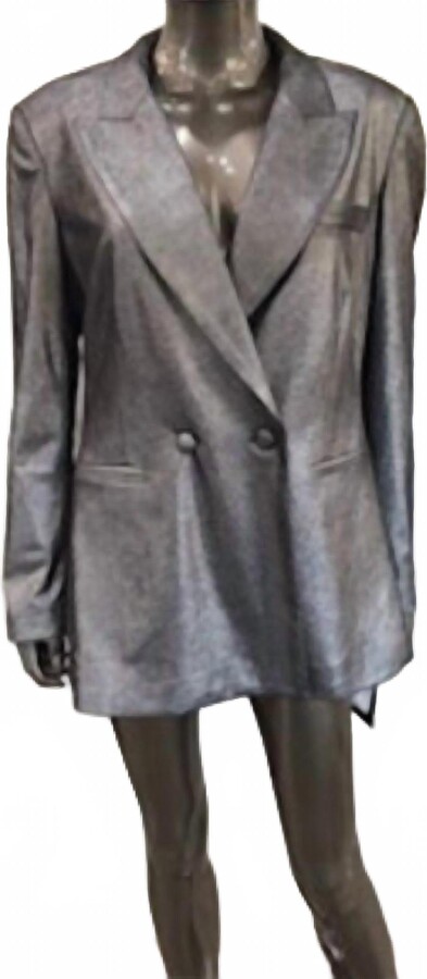 Insight Women's Metallic Vegan Blazer Jacket In Grey