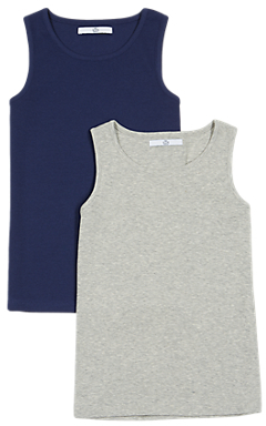 Marks and Spencer 2 Pack Assorted Vests (5-14 Years)