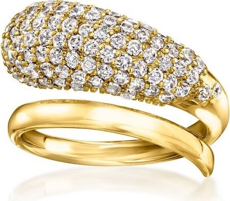 Ross-Simons Ross-Simons14ktYellowGold-PlatedBypassRingWith2.06ct.t.w.CzsSize9