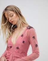 Thumbnail for your product : For Love & Lemons Plunge Lace Midi Dress