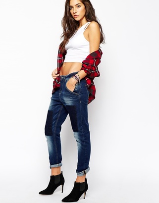 Blend of America Blend Patched Boyfriend Jeans