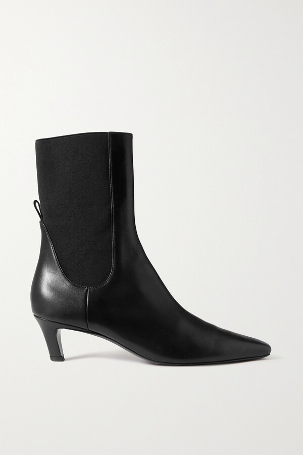 Totême The Mid Heel Leather Ankle Boots - Black - ShopStyle