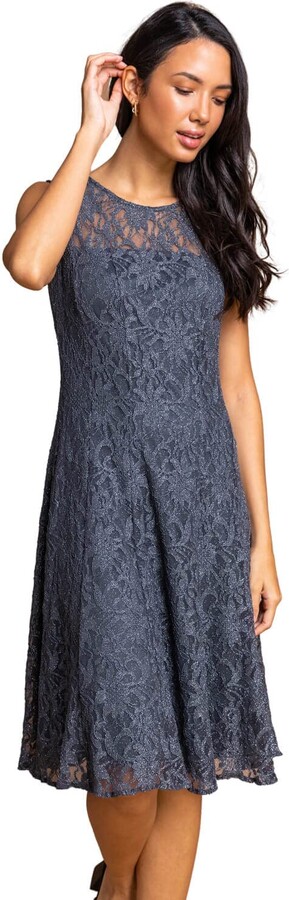 silver sequin swing dress