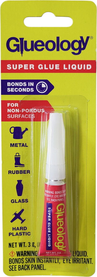Glueology Liquid Super Glue for General Use, Clear, 3 g