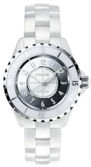 Chanel J12 Mirror Ceramic & Stainless Steel Bracelet Watch