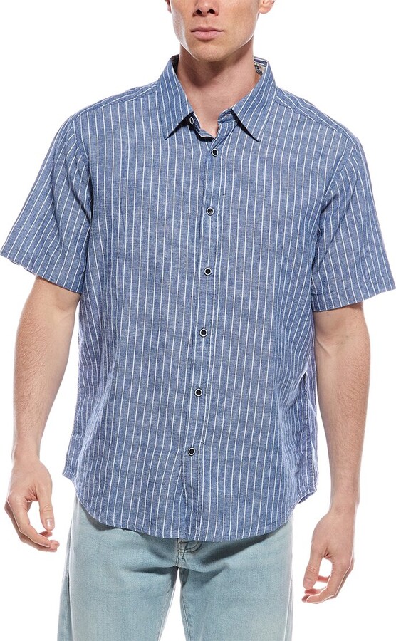 Report Collection Stripe Linen-Blend Shirt